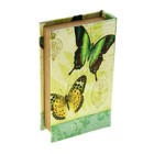 Шкатулка-книга дерево шёлк "Бабочки красавки" 21х13х5 см - Фото 3