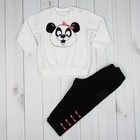Костюм для девочки "Мордочка панды", рост 62 см (20), цвет белый/чёрный Р648993_М - Фото 1