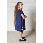 Платье для девочки "Две волны", рост 98 см (26), цвет тёмно-синий - Фото 1