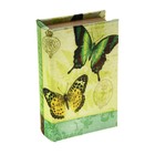 Шкатулка-книга дерево шёлк "Бабочки красавки" 17х11х5 см - Фото 1