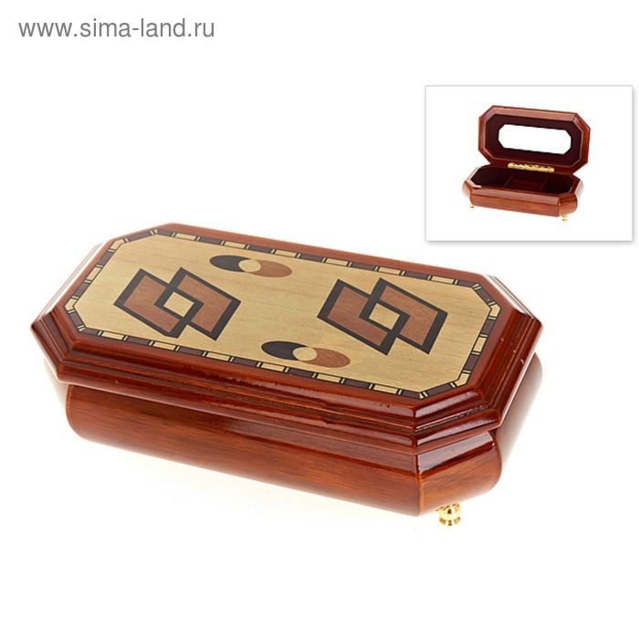 Шкатулка декоративная для ювелирных украшений "Эталон" 23,5×13×8 см. лак белая упаковка - Фото 1