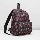 Рюкзак молодёжный, 1 отдел, наружный карман, цвет чёрный/розовый - Фото 2