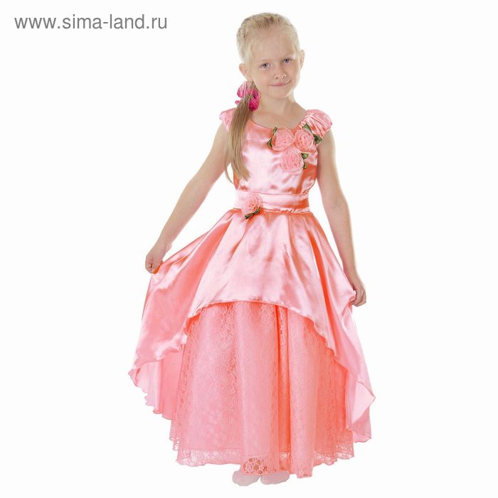 Карнавальное платье "Принцесса 002", р-р 60, рост 116 см, цвет коралловый - Фото 1