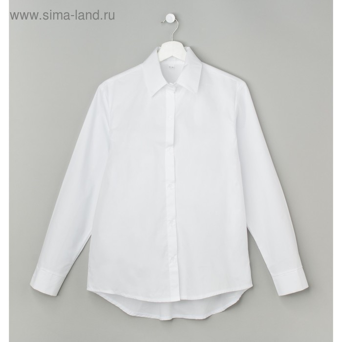 Рубашка женская полуприлегающая, размер 52-54, белый, хлопок 100% - Фото 1