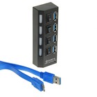 USB-разветвитель LuazON, 4 порта, USB 3.0, кабель 52 см МИКС - Фото 1