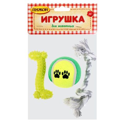 Набор игрушек для собак, 3 шт., цвет МИКС