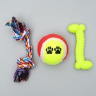 Набор игрушек для собак, 3 шт, микс цветов - Фото 7