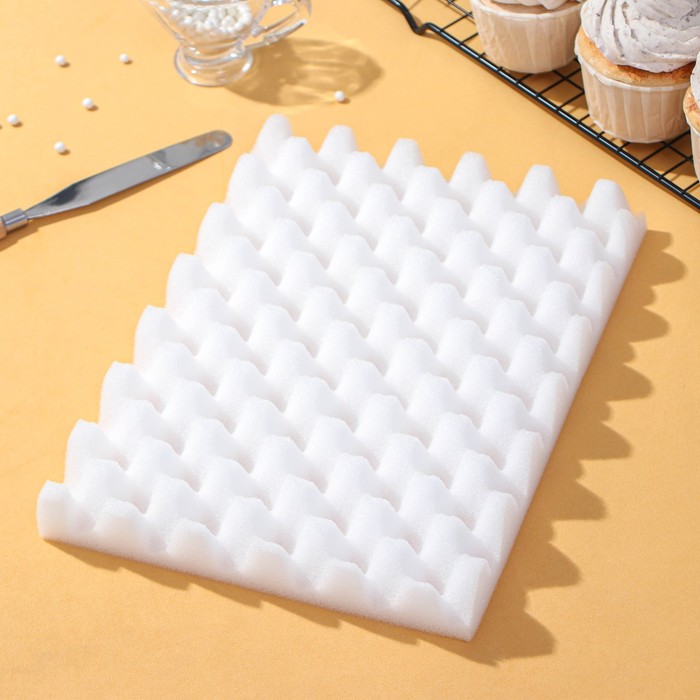 Мат для сушки цветов из мастики Доляна, 24.5×19×2.5 см, белый - Фото 1