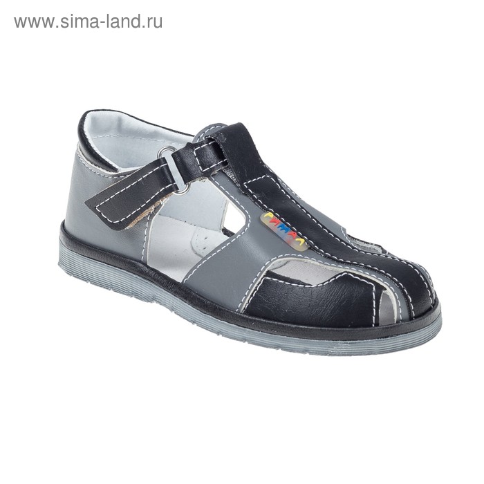 Туфли дошкольные арт. 3531, серый/черный, размер 27 - Фото 1