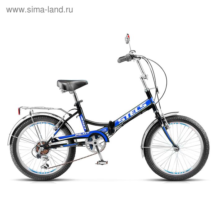 Велосипед 20" Stels Pilot-450, 2016, цвет черный/синий, размер 13,5"