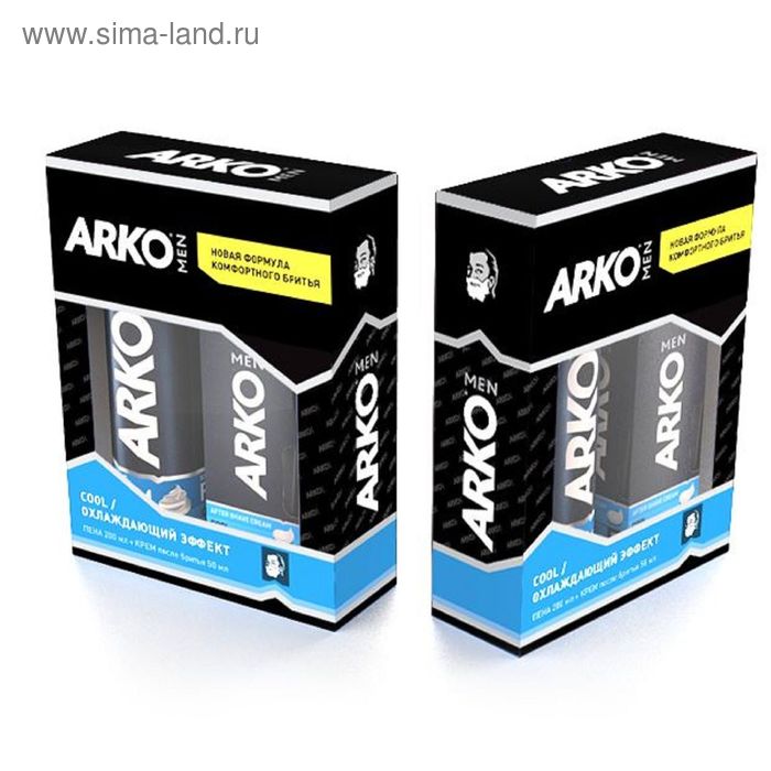 Набор Arko Men Cool: Пена для бритья Arko Men, 200 мл + Крем после бритья, 50 мл - Фото 1