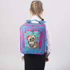 Рюкзак школьный, 2 отдела на молниях, 2 наружных кармана, цвет голубой - Фото 6