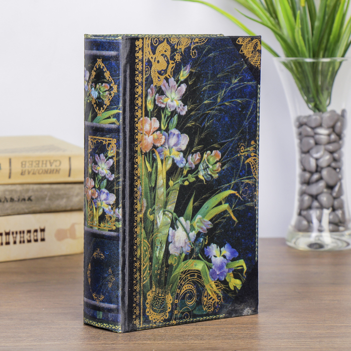 Шкатулка книга-сейф «Ирисы», тиснение, 21×13×5 см - Фото 1