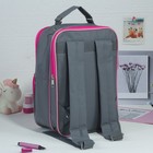 Рюкзак школьный, 2 отдела на молниях, 2 наружных кармана, цвет серый/розовый - Фото 2