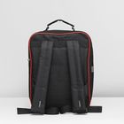 Рюкзак школьный, 2 отдела на молниях, 2 наружных кармана, цвет чёрный/красный - Фото 3