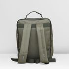 Рюкзак школьный, 2 отдела на молниях, 2 наружных кармана, цвет тёмно-зелёный - Фото 3