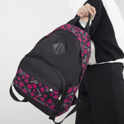 Рюкзак молодёжный, отдел на молнии, 2 наружных кармана, цвет чёрный - Фото 4