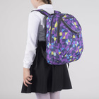 Рюкзак школьный, 2 отдела на молниях, наружный карман, цвет сиреневый - Фото 1