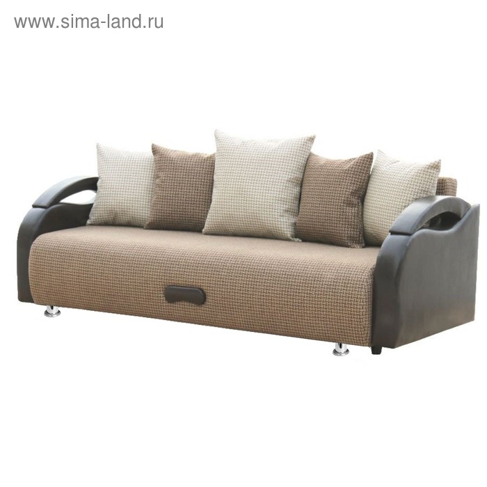 Диван прямой «Юпитер», ППУ, еврокнижка, рогожка/экокожа, цвет ратибор тёмный - Фото 1