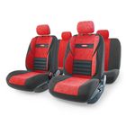 Авточехлы универcальные AUTOPROFI COMFORT COMBO, CMB-1105 BK/RD (M), мультиконтурные, формованный велюр, набор из 11 предметов, цвет чёрный/красный 2044323 - фото 4648663