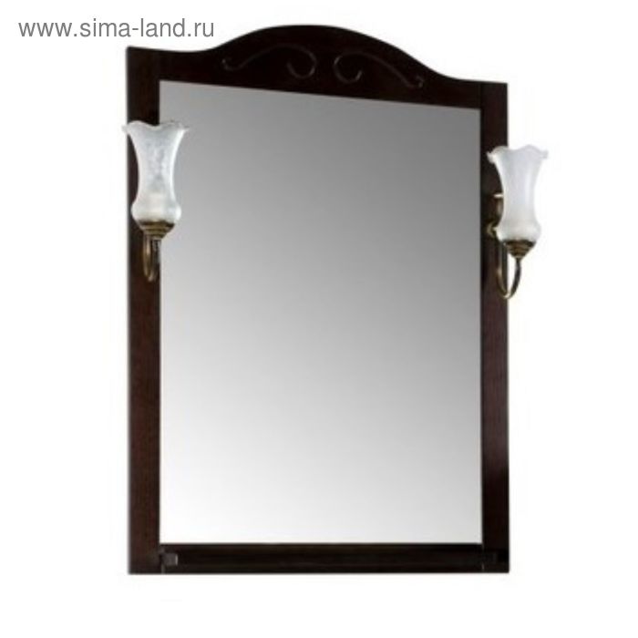 Зеркало Флоренция 65, с полкой, 2 светильника, бук тироль - Фото 1