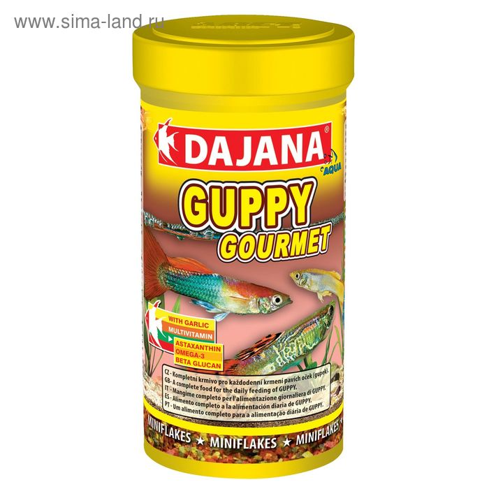 Корм Dajana Pet Guppy gourmet flakes для гуппи, хлопья, 100 мл. - Фото 1