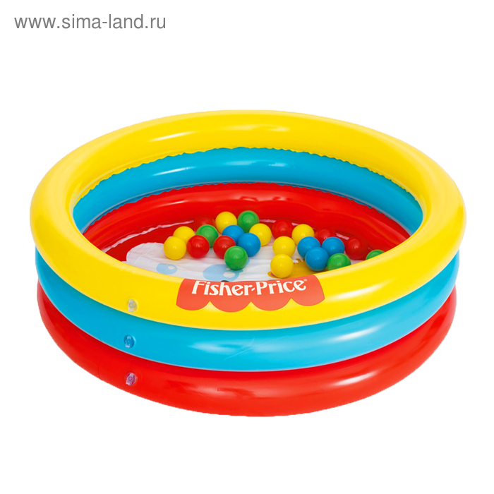Бассейн надувной Fisher Price, 91 х 25 см, с 25 шариками, от 2 лет - Фото 1
