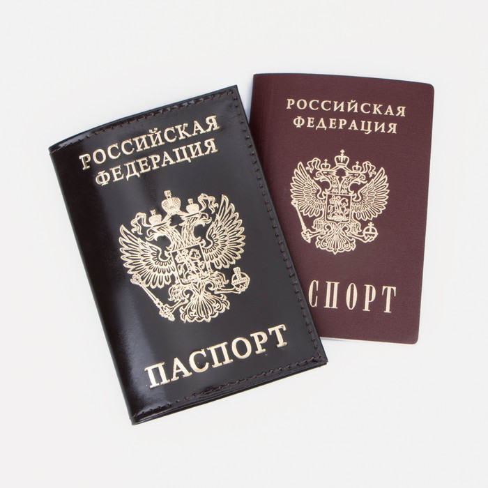 Обложка для паспорта, цвет коричневый - фото 1908298358