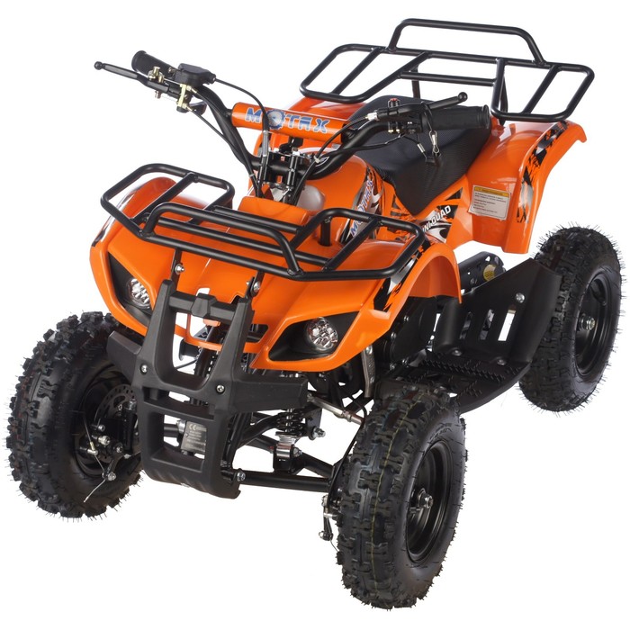 Квадроцикл детский бензиновый MOTAX ATV Х-16 Мини-Гризли, оранжевый, механический стартер