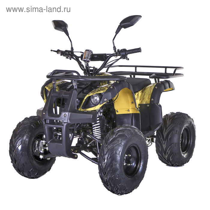 Квадроцикл подростковый бензиновый MOTAX ATV Grizlik LUX125 cc, жёлтый камуфляж