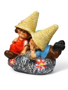 Садовая фигура из полистоуна «Девочка с мальчиком на камне», 42×22×41 см - Фото 5
