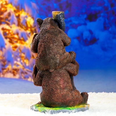 Садовая фигура из полистоуна «Медведь с табличкой», 34×30×55 см