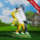 Садовая фигура из полистоуна «Кошки», 18×12×32 см - Фото 7