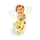 Сувенир световой "Золотистый ангел с букетом" 10,5х8х5 см - Фото 1