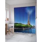 Фотоштора для ванной JoyArty «Эйфелева башня над водой», размер 180 х 200 см - Фото 1