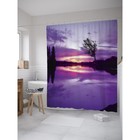 Фотоштора для ванной JoyArty «Лиловый закат над рекой», размер 180 х 200 см - фото 297844182