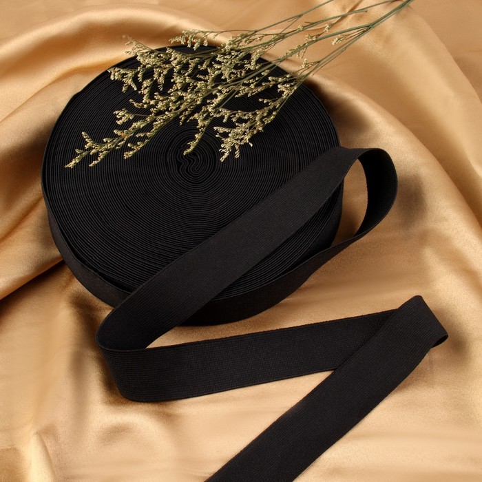 Резинка бельевая, 35 мм, 25 ± 1 м, цвет чёрный