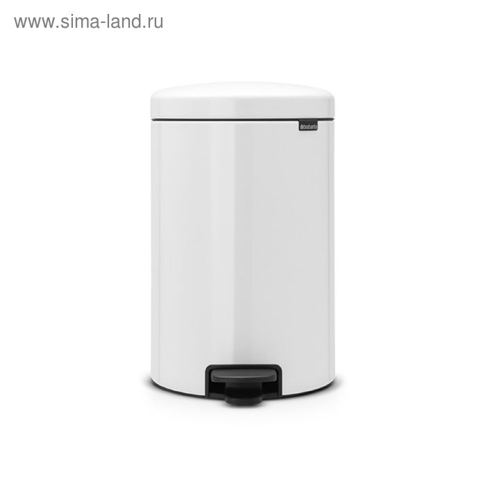 Мусорное ведро Brabantia NewIcon, пластиковое внутреннее ведро, с педалью, цвет белый, 20 л - Фото 1