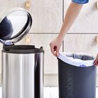 Мусорное ведро Brabantia NewIcon, пластиковое внутреннее ведро, FPP, с педалью, цвет стальной матовый, 20 л - Фото 10