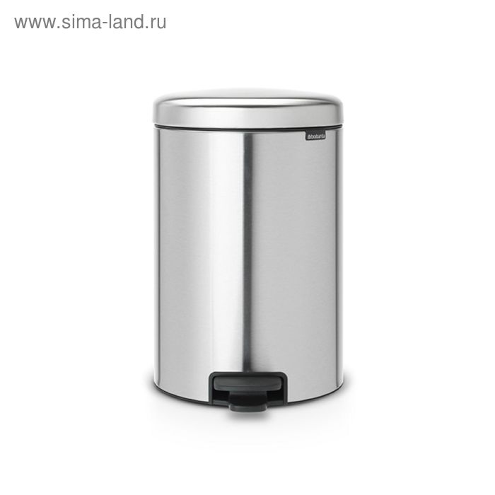 Мусорное ведро Brabantia NewIcon, пластиковое внутреннее ведро, FPP, с педалью, цвет стальной матовый, 20 л - Фото 1