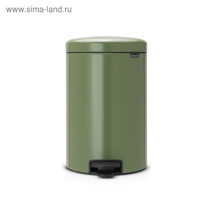 Мусорное ведро Brabantia NewIcon, пластиковое внутреннее ведро, с педалью, цвет зелёный мох, 20 л - Фото 1