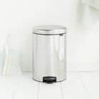 Мусорное ведро Brabantia NewIcon, пластиковое внутреннее ведро, с педалью, цвет стальной полированный, 20 л - Фото 5