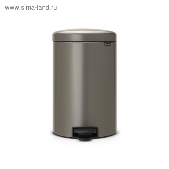 Мусорное ведро Brabantia NewIcon, пластиковое внутреннее ведро, с педалью, цвет платиновый, 20 л - Фото 1