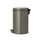 Мусорное ведро Brabantia NewIcon, пластиковое внутреннее ведро, с педалью, цвет платиновый, 20 л - Фото 2