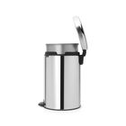 Мусорное ведро Brabantia NewIcon, металлическое внутреннее ведро, с педалью, цвет стальной полированный, 20 л - Фото 3