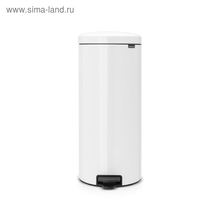 Мусорное ведро Brabantia NewIcon, пластиковое внутреннее ведро, с педалью, цвет белый, 30 л - Фото 1