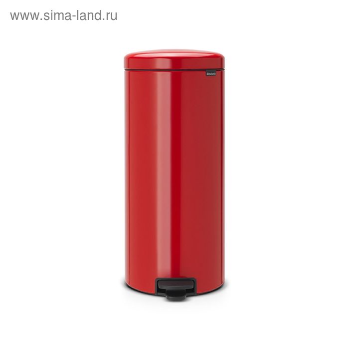 Мусорное ведро Brabantia NewIcon, пластиковое внутреннее ведро, с педалью, цвет пламенно-красный, 30 л - Фото 1