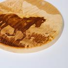 Доска из массива кедра «Лошадь», круглая, 18 × 18 см - Фото 4