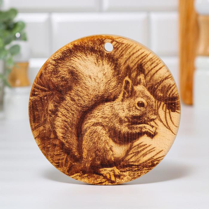 Доска из массива кедра «Бельчонок», круглая, 18 × 18 см - Фото 1