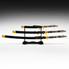 Макет оружия «Сувенирные катаны на подставке 3в1. Голова дракона», подарочный набор, ножны дерево, чёрный, 60 см; 90 см; 108 - Фото 2